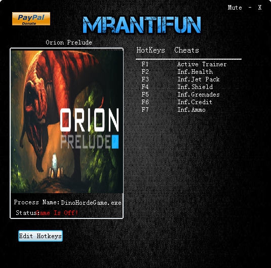 猎户座恐龙强袭六项修改器 v3.6