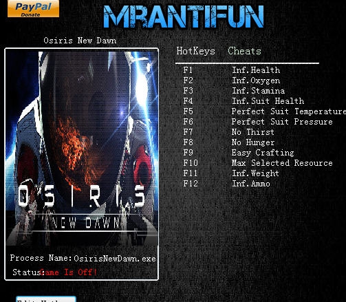 奥西里斯新黎明十二项修改器 v3.4