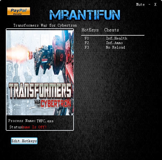 变形金刚赛博坦之战三项修改器 v3.6