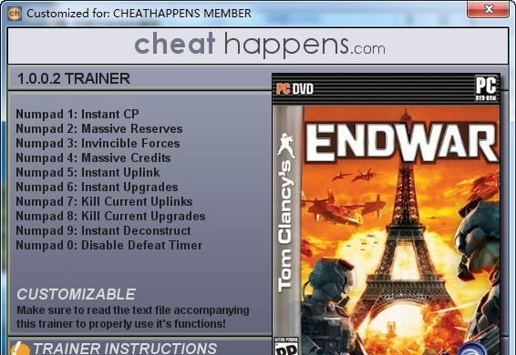 汤姆克兰西终结战争十项修改器 v3.4