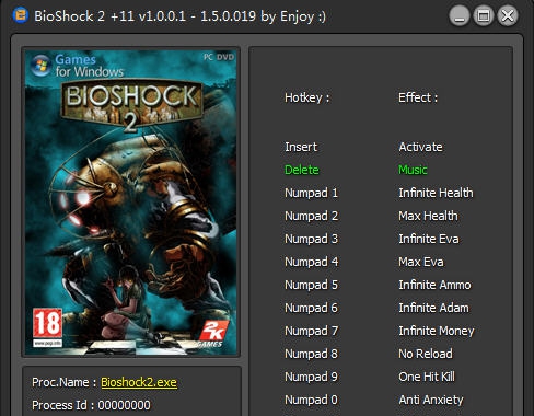 生化奇兵2重制版十一项修改器 v3.6