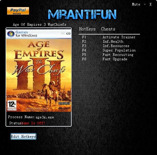 帝国时代3酋长五项修改器 v3.8
