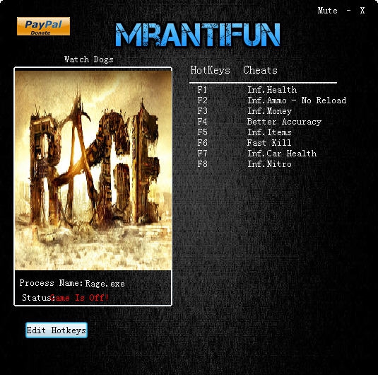 狂怒九项修改器 v3.5