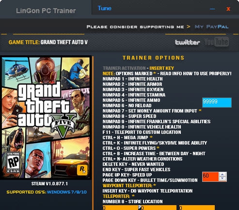 GTA5二十四项修改器 v1.0.1189