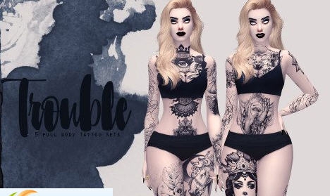 模拟人生4金发纹身比基尼妹子MOD v2.4