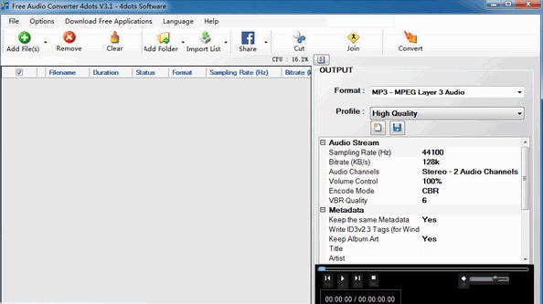 Free Audio Converter 4dots(免费音频格式转换软件) v3.9