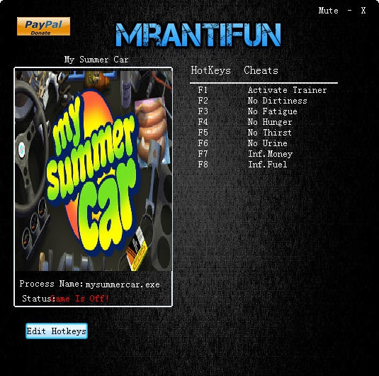 我的夏日汽车七项修改器 v3.4