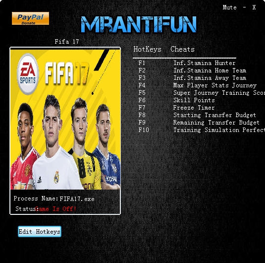 FIFA17体力属性十项修改器 v3.3