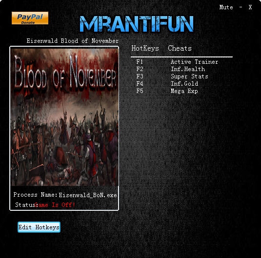 艾森沃德十一月之血四项修改器 v3.5