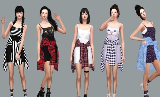 模拟人生4猫眼装饰胸部连衣裙MOD v2.5