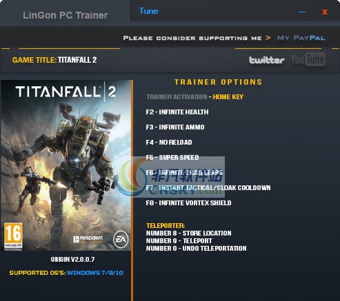 泰坦陨落2九项修改器 v2.0.0.13