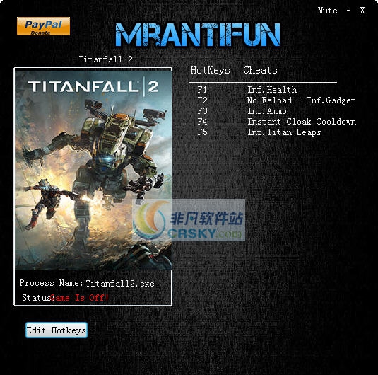 泰坦陨落2六项修改器 v2.0.0.12