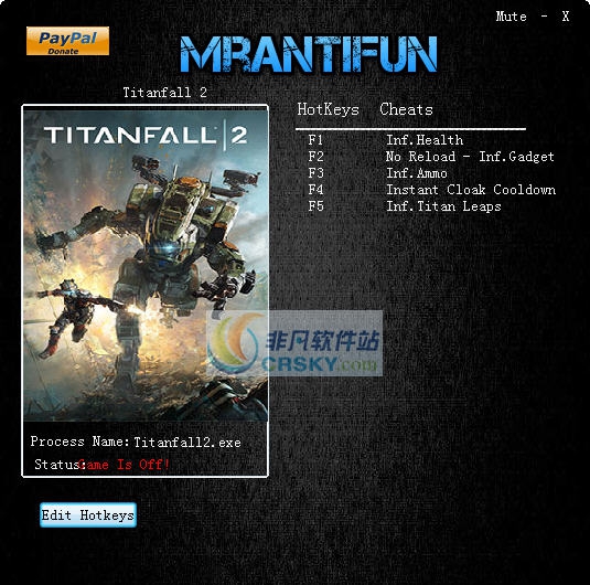 泰坦陨落2五项修改器 v2.0.0.13