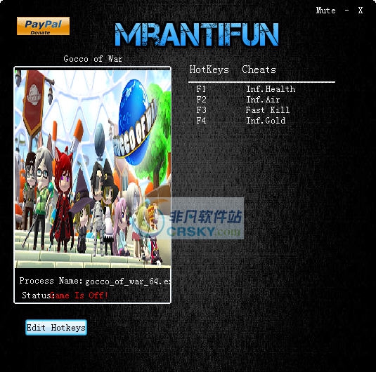 GOCCO之战四项修改器 v3.7
