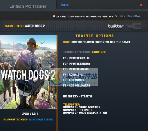 看门狗2九项修改器 v1.07.145