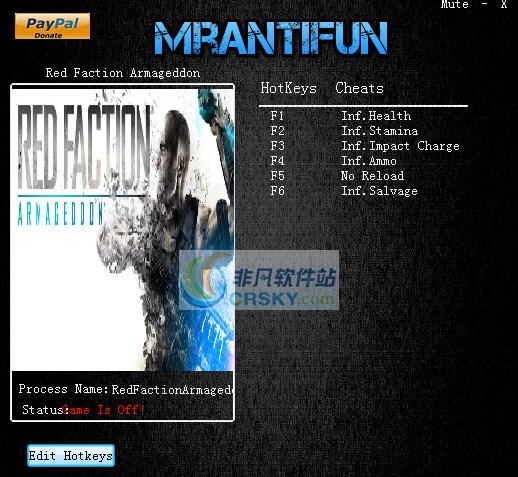 红色派系世界末日六项修改器 v3.5