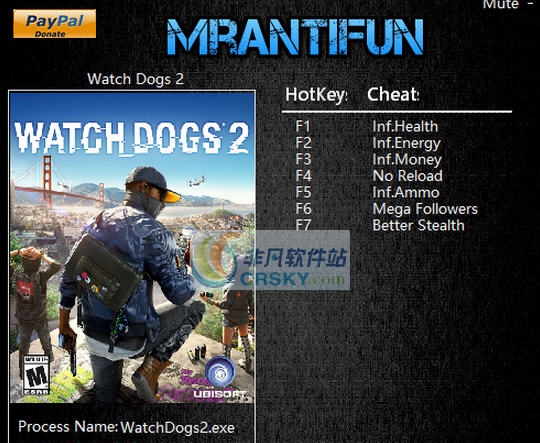 看门狗2七项修改器 v1.017.189.7