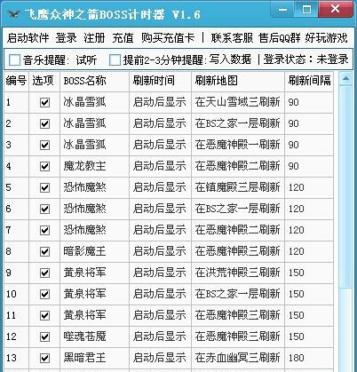 飞鹰众神之箭辅助BOSS计时器 v1.10