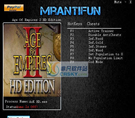 帝国时代2高清版六项修改器 v5.10