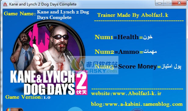 凯恩与林奇2伏天三项修改器 v3.6