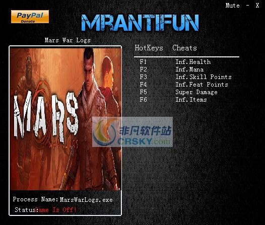 火星战争日志六项修改器 v3.4