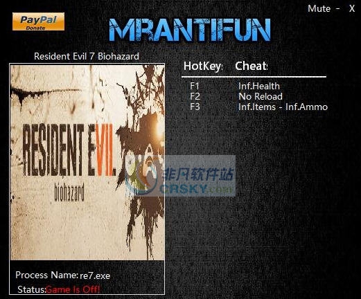 生化危机7四项修改器 v3.4