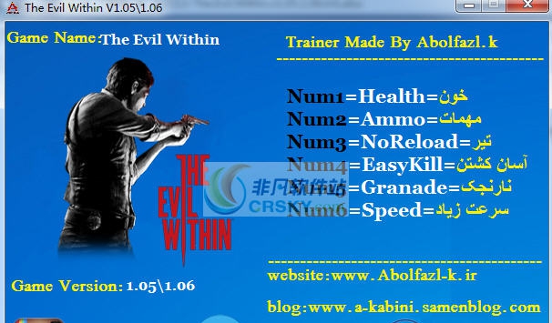 恶灵附身六项修改器 v1.5-1.4