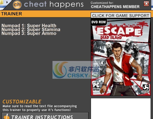 逃离死亡岛三项修改器 Caliberv1.2