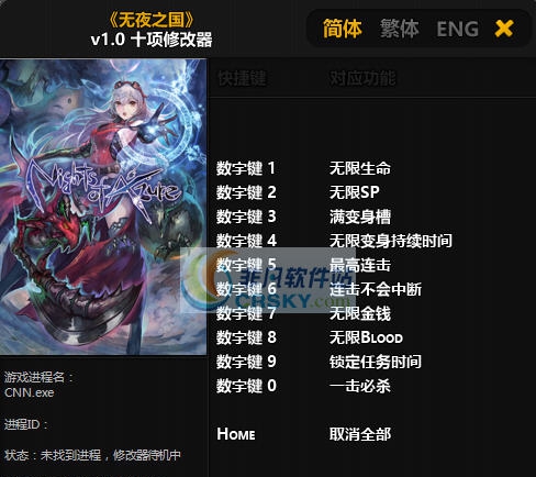 无夜之国十项修改器 v3.9