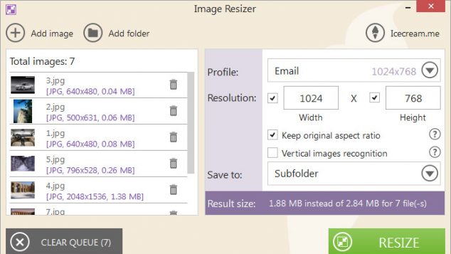 Icecream Image Resizer v2.16