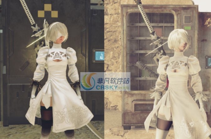 尼尔机械纪元2b小姐姐白色裙子MOD v2.9