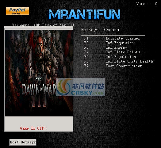 战锤40K战争黎明3六项修改器 v3.6