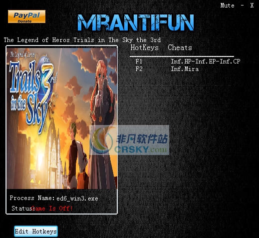 英雄传说空之轨迹3rd四项无限修改器 v3.7