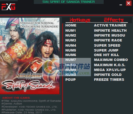 战国无双真田丸十一项修改器 v3.5