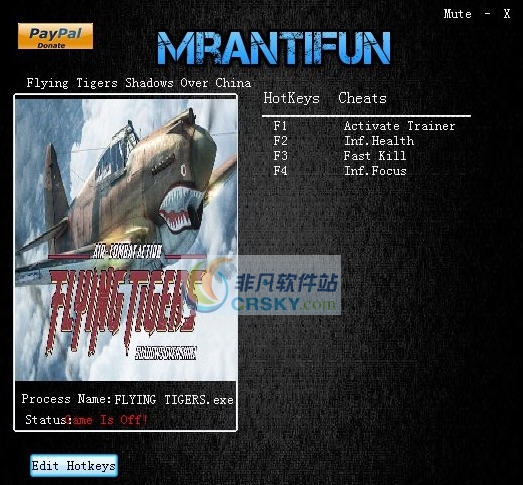 飞虎队空战中国三项修改器 v3.6