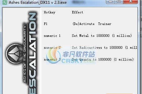奇点灰烬拓展版三项修改器 v3.4