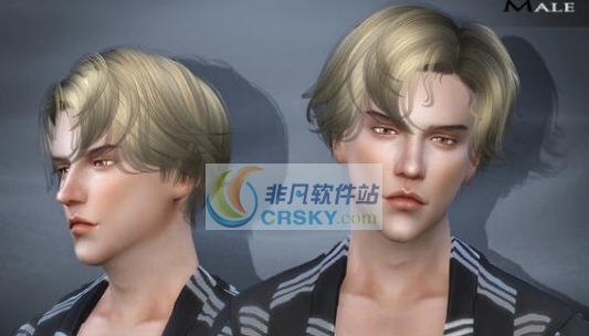 模拟人生4NTF925男士中分头微卷发MOD v2.5