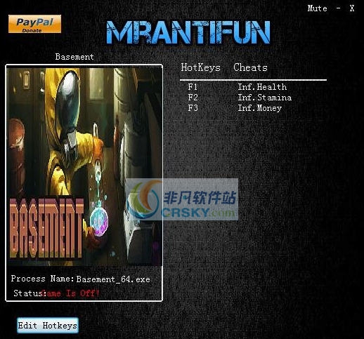 Basement无限金钱生命值耐力修改器 v3.4