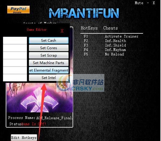 混乱特工九项修改器 v3.4