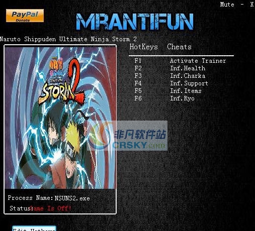 火影忍者究极忍者风暴2五项修改器 v3.5