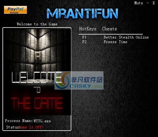 欢迎来到游戏在线隐身冻结时间修改器 v3.4