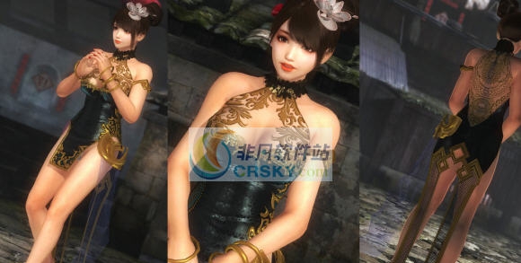 死或生5虎妈性感黑色露背长尾旗袍MOD v2.5