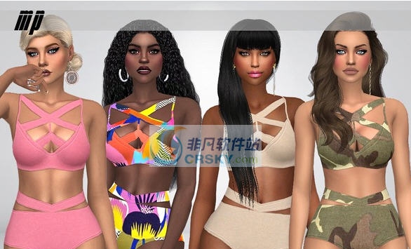 模拟人生4女式高腰剪裁分体式泳衣MOD v2.5