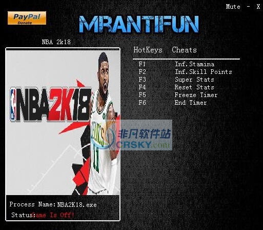 NBA2K18六项修改器 v3.8