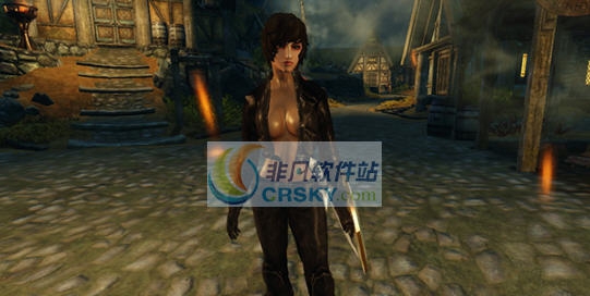 上古卷轴5性感个性黑色皮夹克套装MOD v2.5