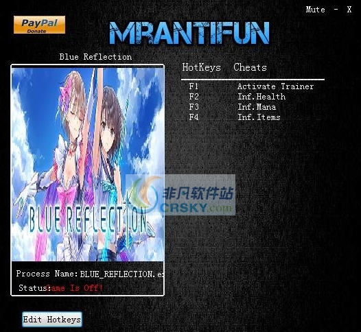 蓝色反射幻舞少女之剑无限生命魔法道具修改器 v3.5