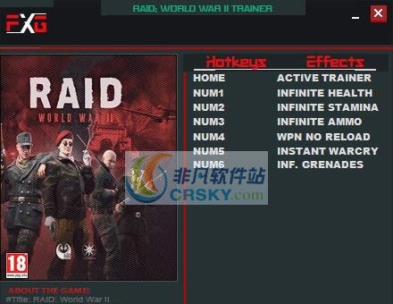 突袭二战六项修改器 v3.6