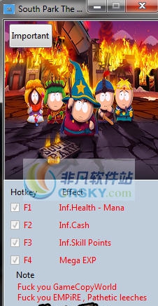 南方公园真理之杖五项修改器 v3.5