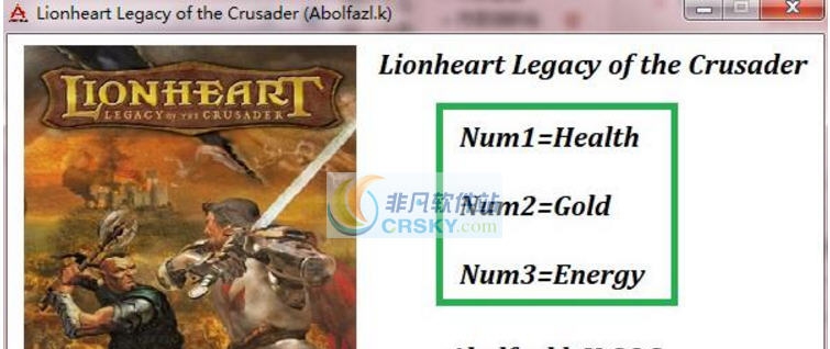 狮心皇之十字军遗产三项修改器 v3.5