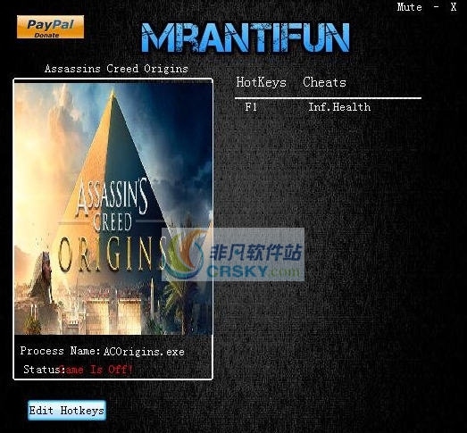 刺客信条起源无限生命修改器 v3.5